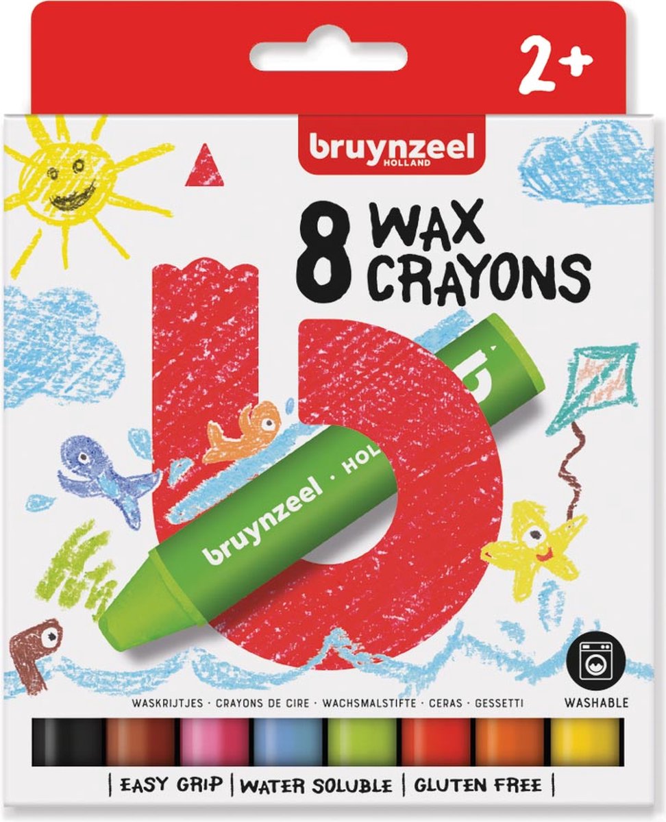 Waskrijt Bruynzeel Kids set à 8 stuks assorti | 6 stuks